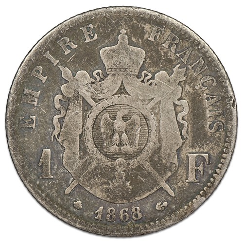 Francia - Napoleone III - 1 1868 Incisione Satirico Argento F 215/8 Gad.463 - Imagen 2 de 2