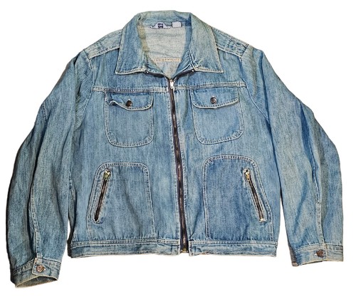 Vintage 1960s Century Contempo Men's Light Wash Denim Jean Jacket Size Large L - Picture 2 of 14