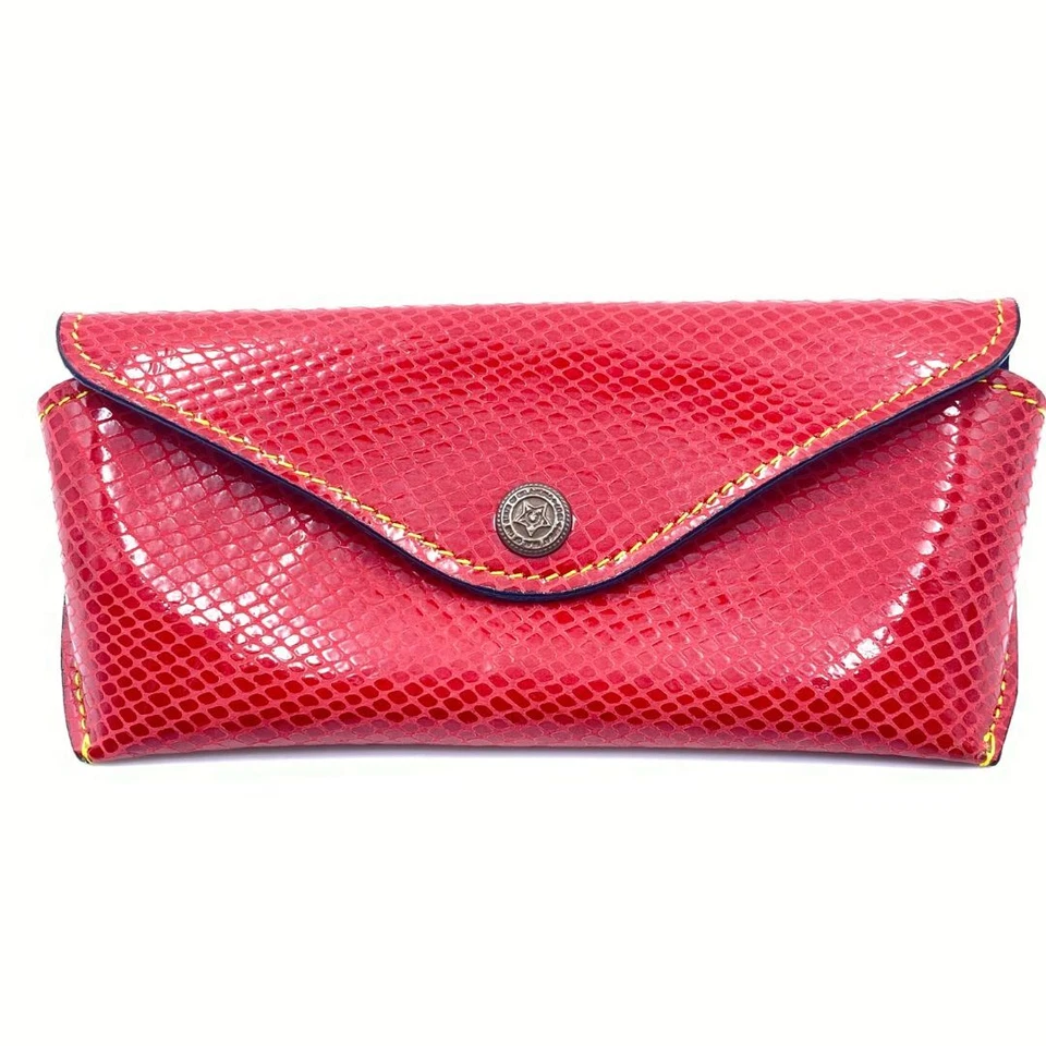 Portable Soft Leather Glasses Sunglasses Red Cover Case Glasses Storage Case - Image 2 of 4