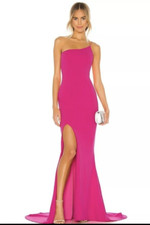 NEW Nookie x REVOLVE Jasmine One Shoulder Gown in Neon Pink DRESS Sz L LARGE Mgd
