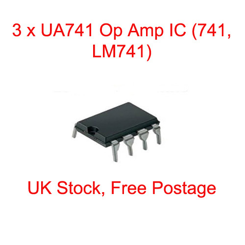 3 x UA741 OP Amp IC (741, LM741) - DIP/DIL8 - Bild 1 von 1