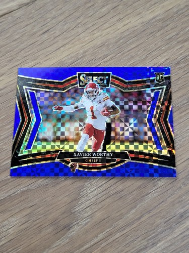 2024 Select #470 Xavier Worthy Field Level Rookie Blue Prizm #1/75 JERSEY MATCH