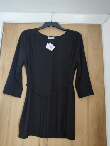 NWT Black 3/4 Sleeve Belted Blouse Size L Styled By - Picture 4 of 4
