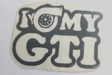 Sticker adesivo tuning "I LOVE MY GTI" NERO AUTO GOLF 206 VETRO CARROZZERIA 