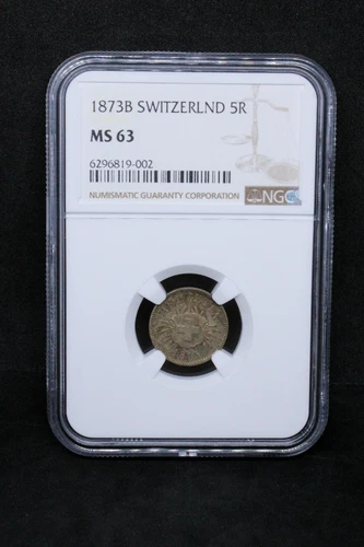 5 Rappen 1873-B. Switzerland Confederation. KM-5 NGC MS63