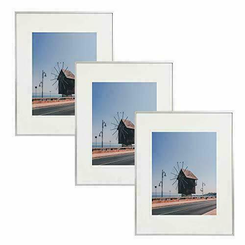 3 Stück 16x20 Aluminium Metall Bilderrahmen mit Elfenbein Farbe Passepartout für 11x14 Foto - Bild 1 von 4