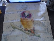 New 17" Beautiful Linen Owl Decorative Pillow Cover