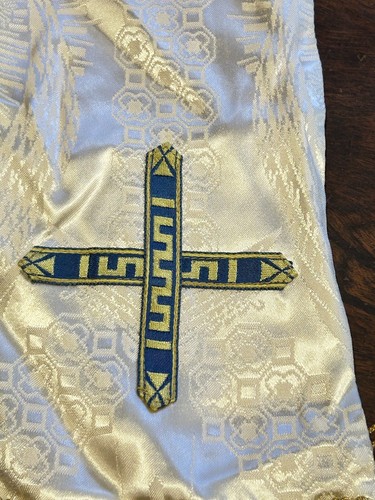 Lot Of 6 Beautiful Vintage Priest Stole Vestment Silk Brocade Different Lengths - Picture 7 of 24