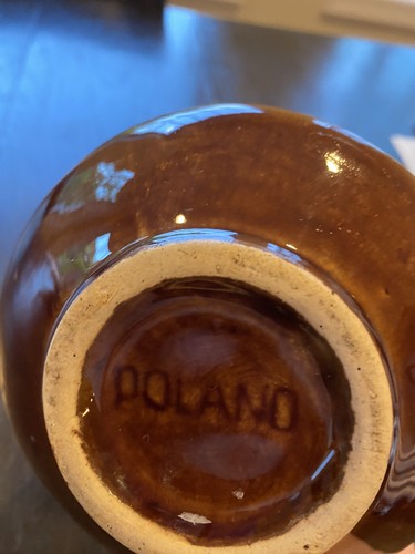 Vintage Brown Ceramic Polish Vase Double Handled - Picture 4 of 4