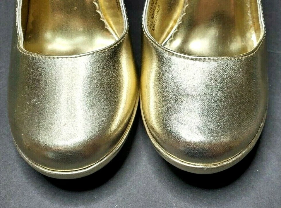 Anne Michelle Slingback Heels Womens Gold Career Shoes Size US 8M EU 38.5 - Image 3 of 4