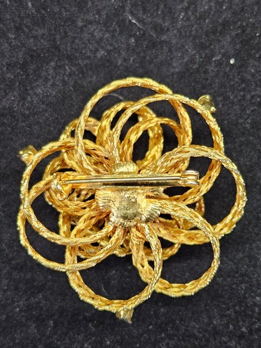 Broche Turquesa Vintage Trenzado Multi Hilo Dorado - Imagen 5 de 8