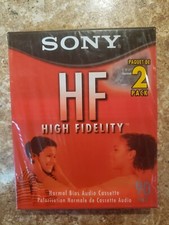 SONY HF High Fidelity Normal Bias Blank Audio Cassette Tapes 90 Minute - 2 pack