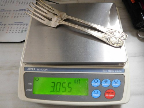 2 Sterling Silver Antique Forks RW&S 7-1/4" R Wallace & Sons "A" Mono  - Picture 6 of 6