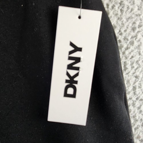 DKNY High Rise Wide Leg Pants Women's L Black Elastic Waist Side Pockets Pull On - Picture 5 of 14