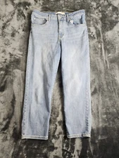 Elle Moss  Women's High Waist Straight Fit Jeans Light Wash Blue Denim Size 10