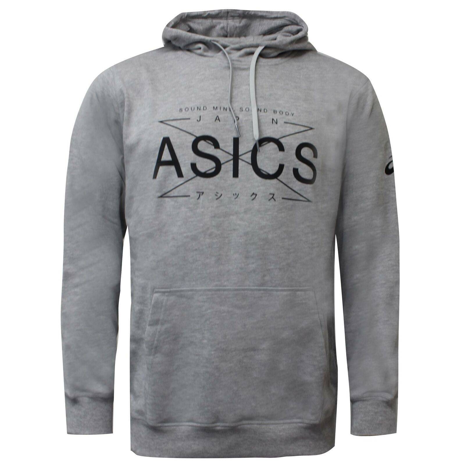 Asics Mens Graphic Hoodie Training Sweatshirt Grey Jumper 141090 0714 | eBay