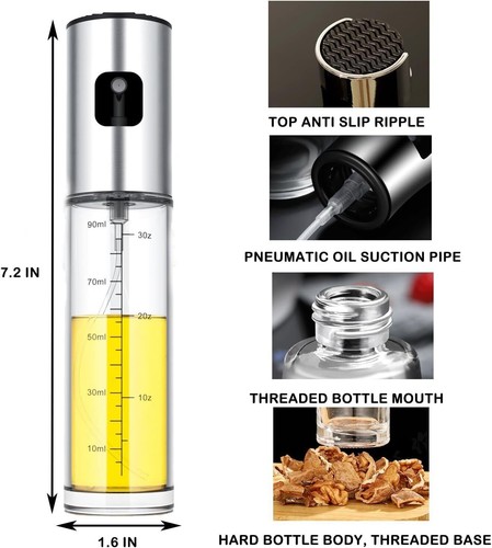 Oil Sprayer for Cooking,100ml Oil Sprayer for Air Fryer, Salad,BBQ,Roasting - Imagen 7 de 15