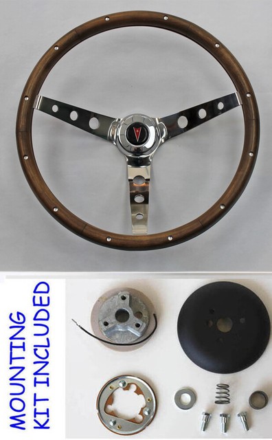 1967 68 Pontiac GTO Lemans Firebird GRANT Wood Steering Wheel Walnut 13