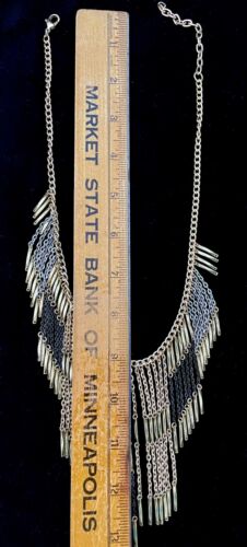 Vintage Bib Dangle Necklace and Earrings - Yellow Gold Bib Necklace and Earrings - Picture 2 of 4