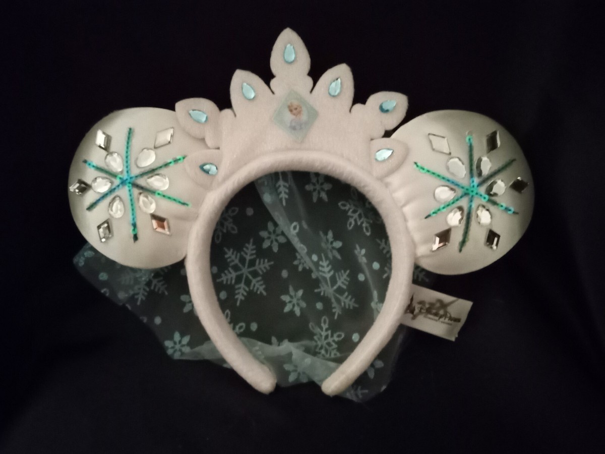 DISNEY PARKS MINNIE MOUSE EARS FROZEN ELSA EDITION HEADBAND 