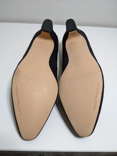 NUEVO NATURALIZADOR Mujer Talla 6.5 M - Cuero Negro/Dorado Tacón de Bloque S-74 - Imagen 7 de 8