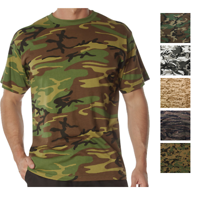 100% Cotton 5oz. Camouflage Short Sleeve T-Shirt Army Fashion