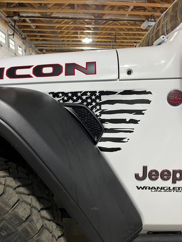 Distressed Large USA American flag Jeep Wrangler & Gladiator JL Fender Vent Flag - Picture 4 of 7