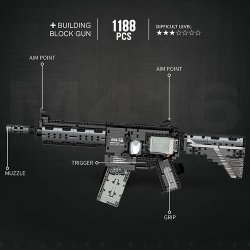NISB M416 Technic Set, Motorized Functional Shooting Toy, 1,188 High-Quality Pcs - Picture 8 of 15