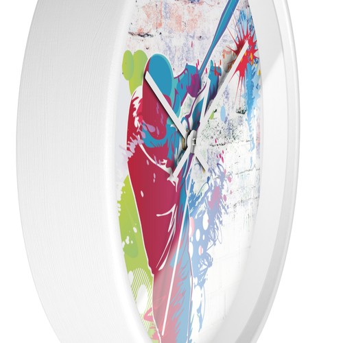 Baseball Art Wall Clock , Unique Gift | Colorful Home Wall Art | Modern Design - Picture 18 of 19