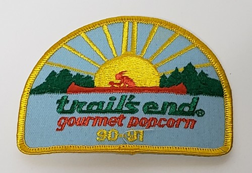 Trail's End Gourmet Popcorn Patch Native American Canoe Sunset 90-91 FREE SHIP - Picture 1 of 2