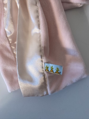 Bunnies by the Bay Bunny Rabbit Lovey Security Blanket Satin Trim 12” Pink - Picture 2 of 7