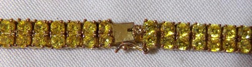 Juliana Golden Glam Yellow 30” Double Rhinestone Necklace - Picture 4 of 6