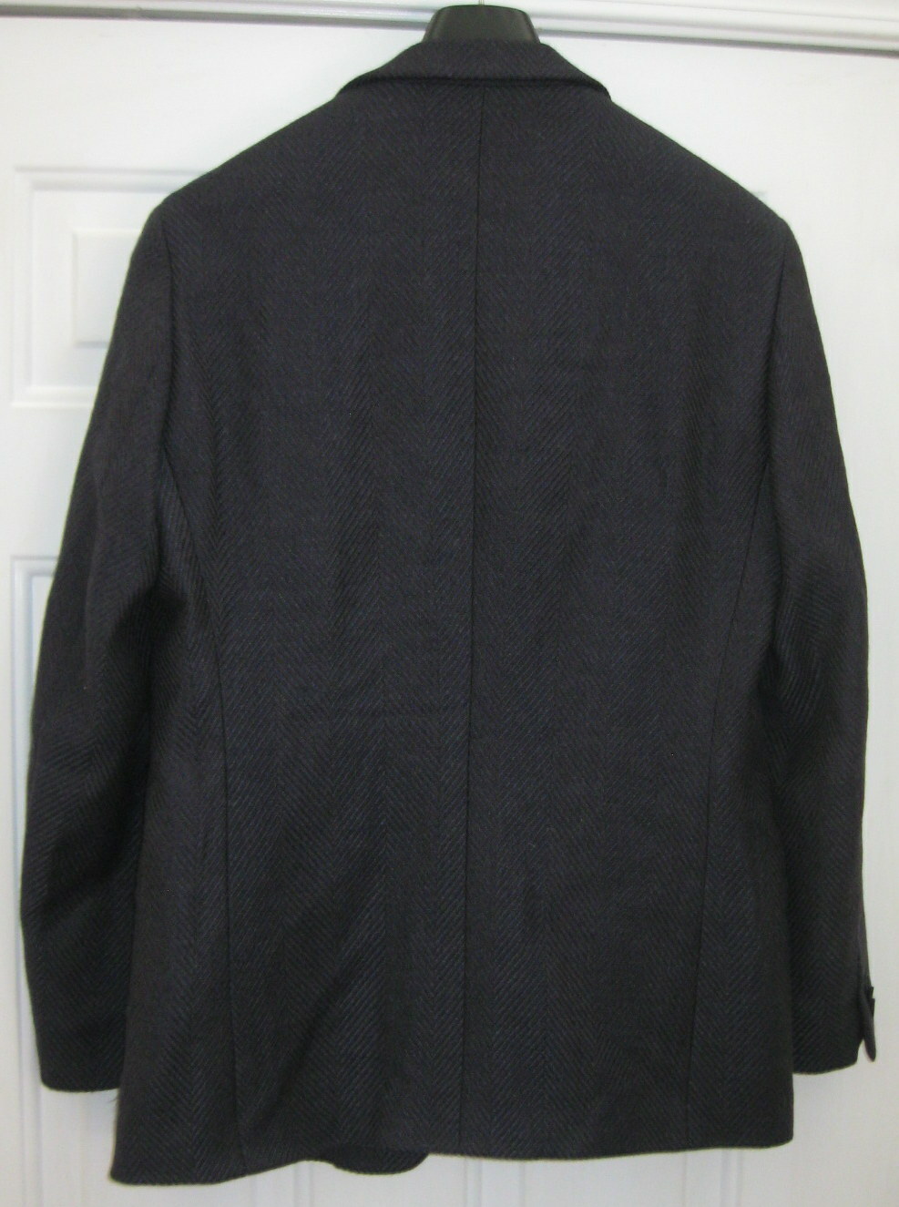 EMPORIO ARMANI MEN'S BLUE-BROWN HERRINGBONE WOOL-RAYON JACKET SIZE 42 NWT $648 image 2