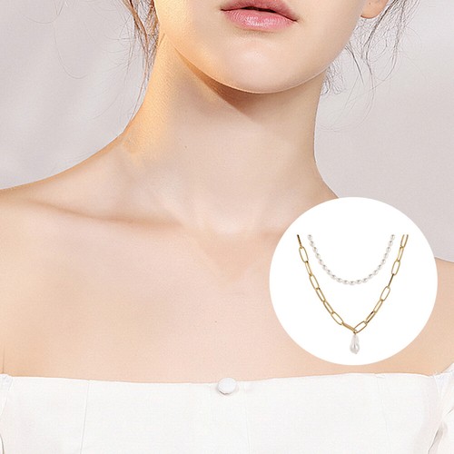 1 Set Collarbone Necklace Baroque Necklace Pearl Pendant Alloy Necklaces - Bild 8 von 12