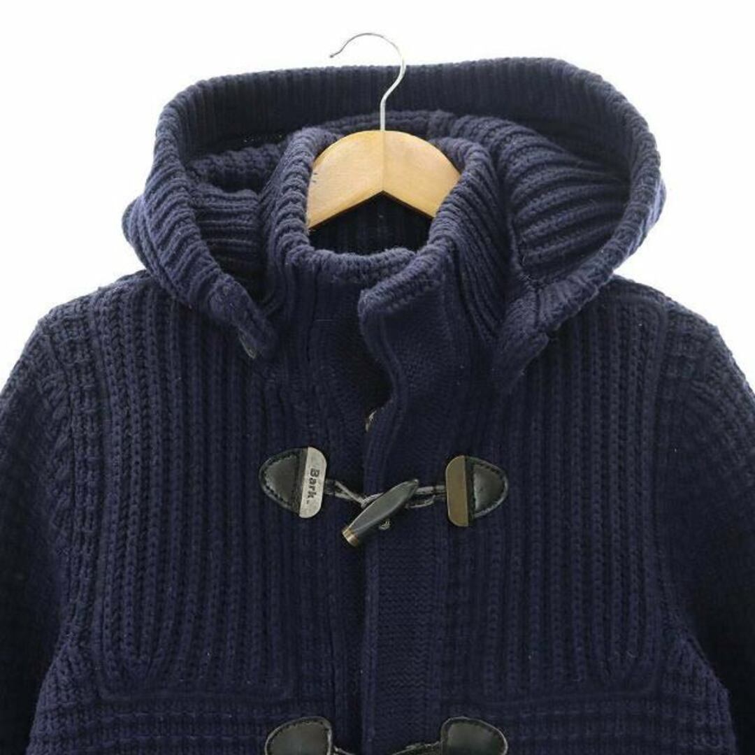 BARK × K-WAY リバーシブルパーカー　DUFFLE COAT L Bark Knit Duffle Coat Hooded XS Navy HK Used