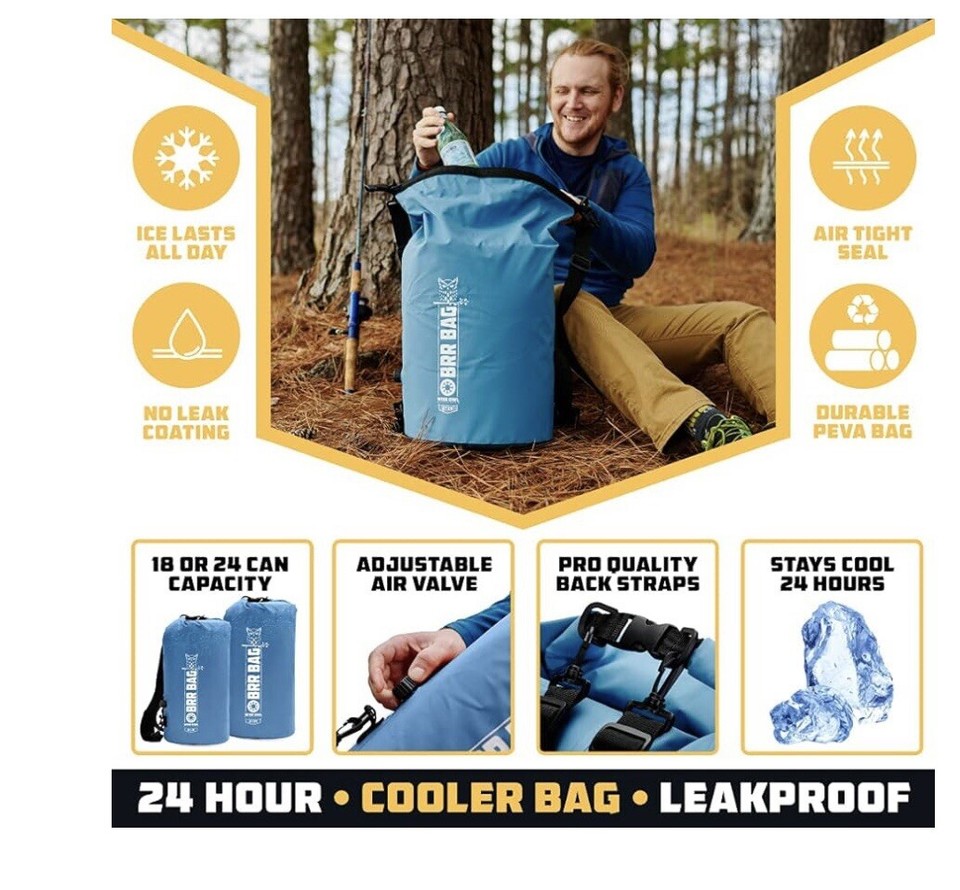 Wise Owl Outfitters Blue Brr Bag 20 l Insulated Backpack Cooler NWT