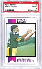 1973 Topps #456 Frank Lewis RC Rookie Pittsburgh Steelers Football PSA MINT 9