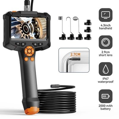 INSKAM 1080P Industrial Endoscope Camera 4.3'' IPS Screen IP67 Borescope 