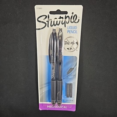 Sharpie Liquid Pencils 0.5 mm 2 Pack With 6 Eraser Refills #1770244 New Sealed