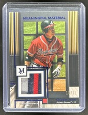 2025 Topps Museum Chipper Jones Meaningful Material Jersey Amethyst #/25