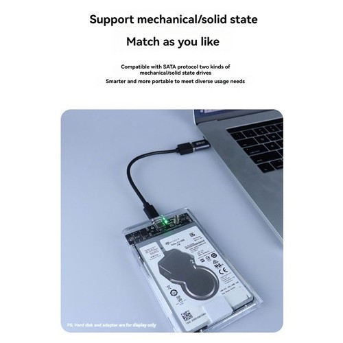 Typ C HDD-Gehäuse 2,5 SATA SSD Festplattengehäuse Externes Gehäuse Tra7452 - Afbeelding 9 van 10