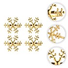 8 pcs  Christmas Snowflake Shape Napkin Rings Napkin Holders for Home (Golden)