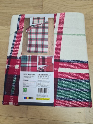 Red Brushed Cotton Check Reversible Duvet Cover Set Double - Picture 2 of 3
