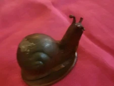 Bronze snail Miniature sculpture Weighs About  10.5 oz. READ