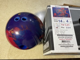 Storm Phaze II Pearl Left Hand Drilled 14lb Bowling Ball