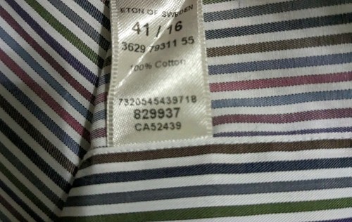 Eton Shirt Mens 16 41 Contemporary Fit Button Up Long Sleeve Striped Preppy - Picture 15 of 18