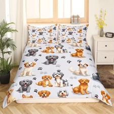 Kids Cute Cartoon Dogs Toddler Bedding Set - Comforter Cover for Boys  Girls...