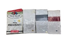Set of 20 - NEW - Vintage Sealed NOS Packs of White Handkerchiefs Cotton Poly