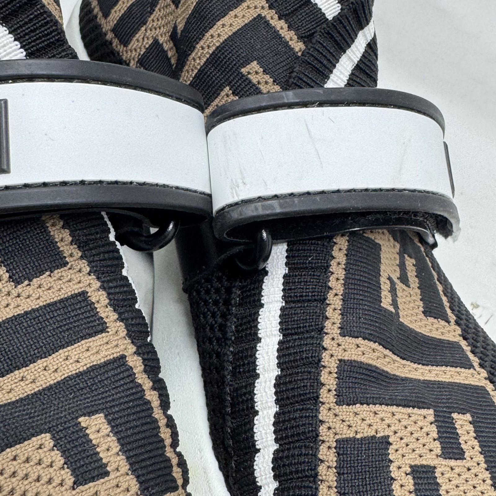 Fendi Women's Brown and Black Logo Rockoko FF Motif Inlay Sneakers Size 37 7 thumbnail 13