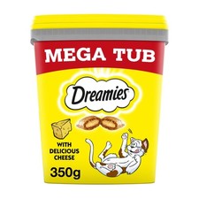 2 x 350g Dreamies Adult Cat Treats Mega Tubs Cheese Cat Biscuits (700g)